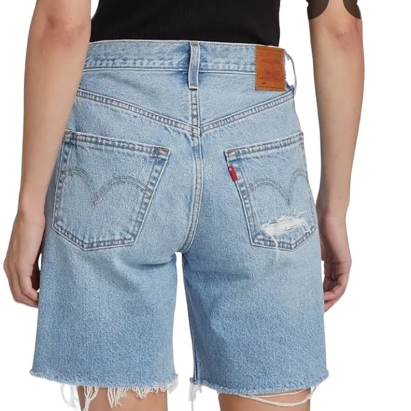 Women’s Levi’s 513 Longer Length Denim Cutoff Shorts 32” Size 12 - Picture 1 of 14